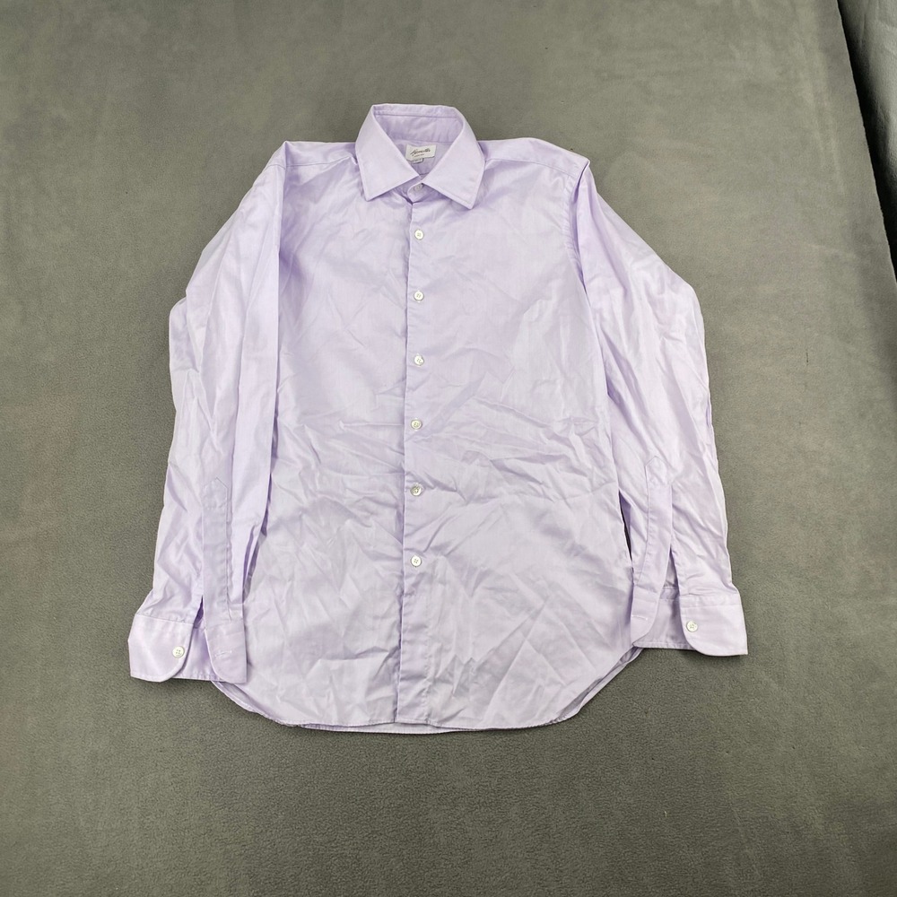 Hamilton Mens Lavender Purple Long Sleeve Button Down Dress Shirt NOV 15